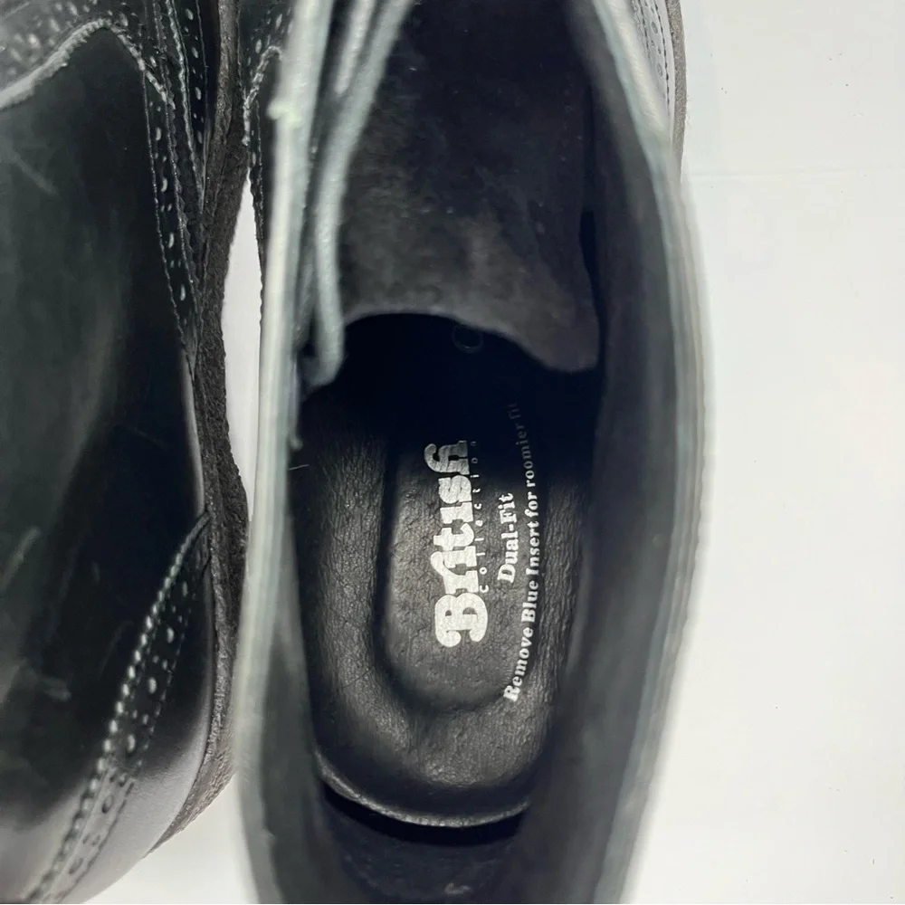 British Walkers Playboy Wingtip Crepe Sole Boots Black‎ Leather Suede 11.5